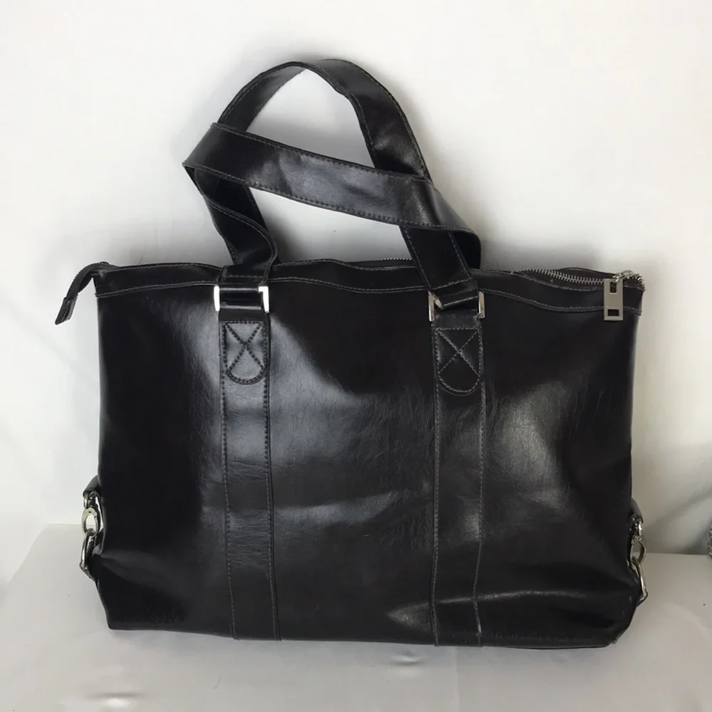 Denali faux leather brown laptop bag